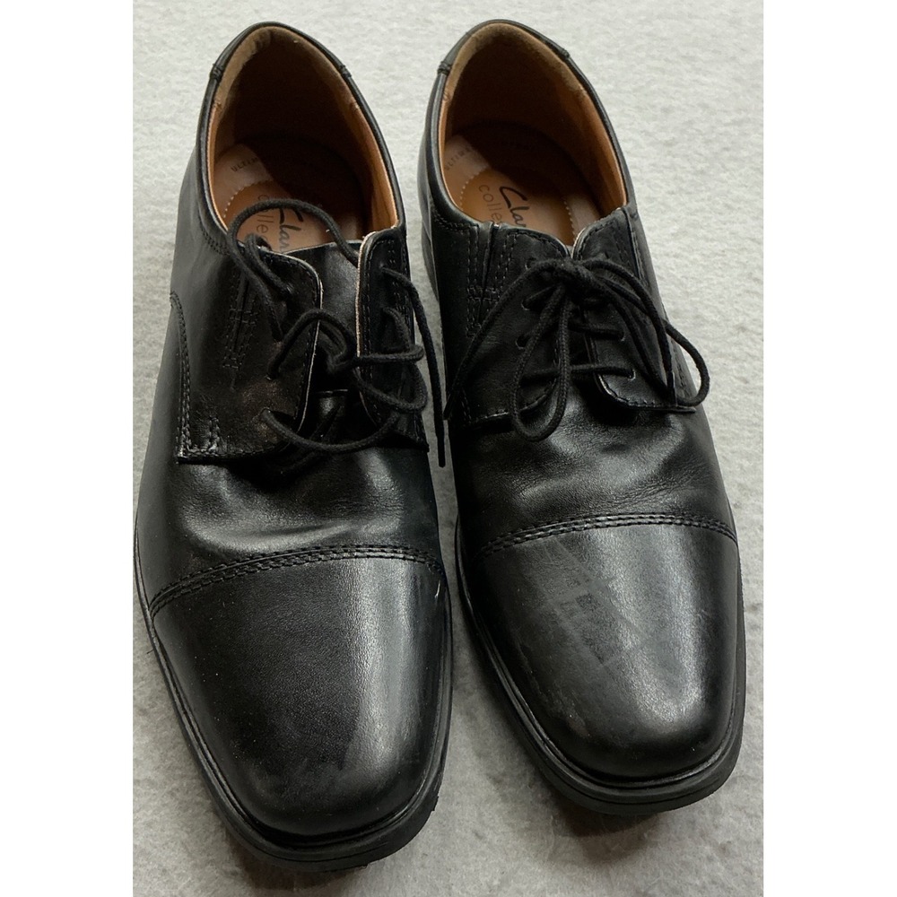 Clarks Whiddon Cap Black Leather Dress Shoes Mens 9.5 M‎ Oxford Derby Classic